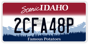 2CFA48P  license plate in ID