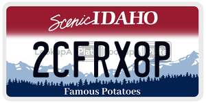 2CFRX8P  license plate in ID