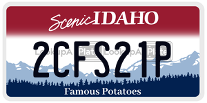 2CFS21P  license plate in ID