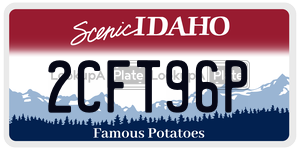 2CFT96P  license plate in ID
