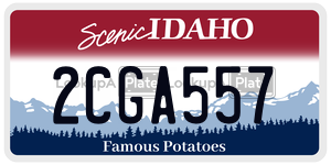2CGA557  license plate in ID