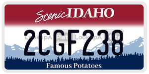 2CGF238  license plate in ID