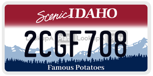 2CGF708  license plate in ID