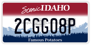 2CGG08P  license plate in ID