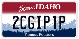 2CGIP1P  license plate in ID