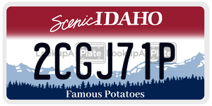 2CGJ71P  license plate in ID