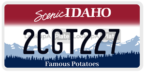 2CGT227  license plate in ID
