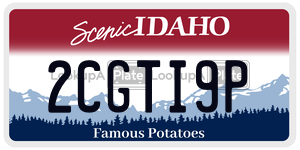 2CGTI9P  license plate in ID