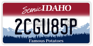2CGU85P  license plate in ID