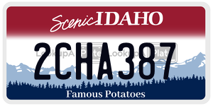 2CHA387  license plate in ID