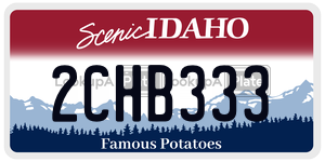 2CHB333  license plate in ID