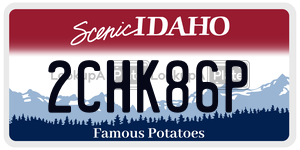2CHK86P  license plate in ID