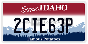 2CIE63P  license plate in ID