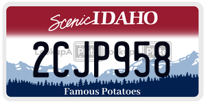 2CJP958  license plate in ID