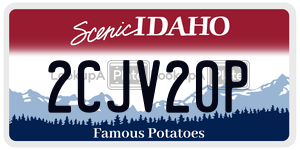 2CJV20P  license plate in ID