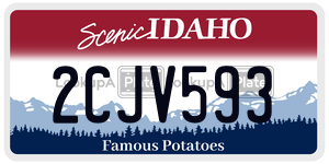 2CJV593  license plate in ID