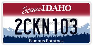 2CKN103  license plate in ID
