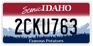 2CKU763  license plate in ID