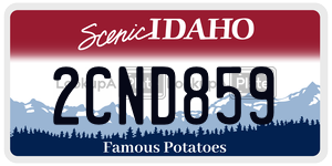 2CND859  license plate in ID