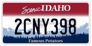 2CNY398  license plate in ID