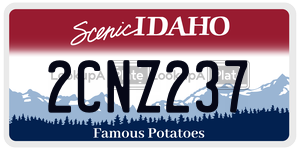 2CNZ237  license plate in ID