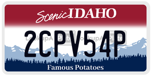 2CPV54P  license plate in ID