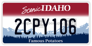 2CPY106  license plate in ID
