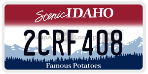 2CRF408  license plate in ID