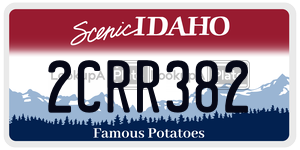 2CRR382  license plate in ID