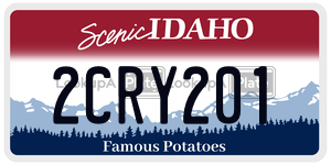 2CRY201  license plate in ID
