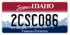 2CSC086  license plate in ID