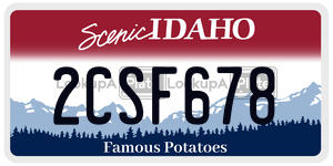 2CSF678  license plate in ID