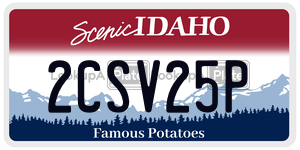 2CSV25P  license plate in ID