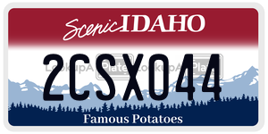 2CSX044  license plate in ID