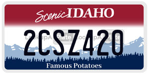 2CSZ420  license plate in ID