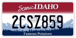 2CSZ859  license plate in ID