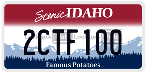 2CTF100  license plate in ID