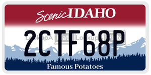 2CTF68P  license plate in ID