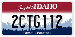 2CTG112  license plate in ID