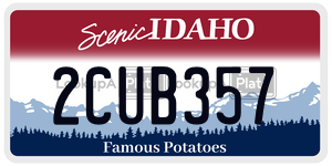 2CUB357  license plate in ID