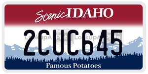 2CUC645  license plate in ID