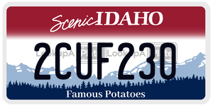 2CUF230  license plate in ID
