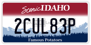 2CUL83P  license plate in ID
