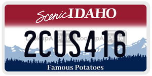 2CUS416  license plate in ID