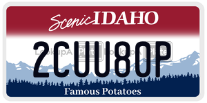 2CUU80P  license plate in ID