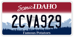 2CVA929  license plate in ID