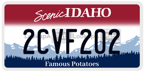 2CVF202  license plate in ID