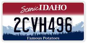 2CVH496  license plate in ID