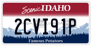 2CVI91P license plate in Idaho