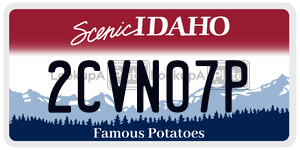 2CVN07P  license plate in ID